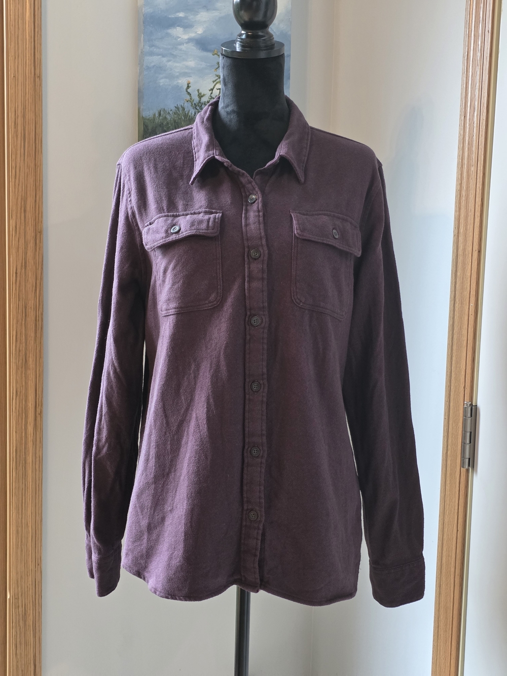 Patagonia 100% Organic Cotton Button-Down Shirt, Women's Large-Dark Purple